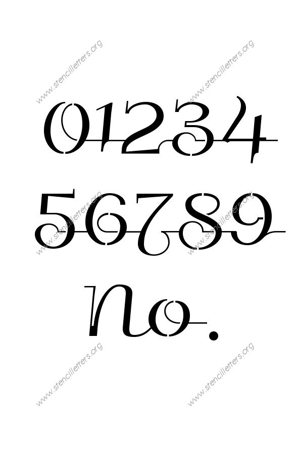 Wedding Calligraphy Number Stencil