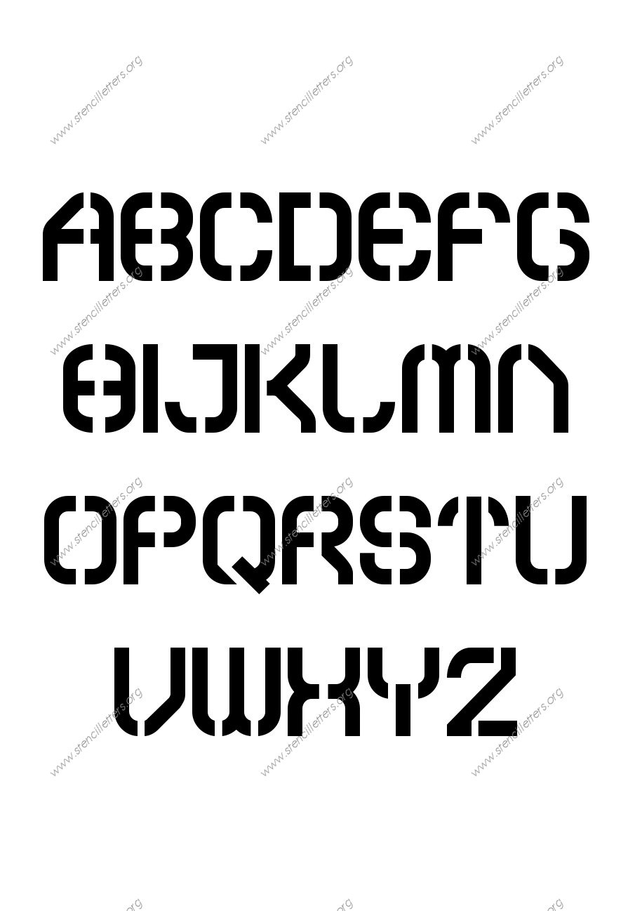 Futuristic Alphabet Letter Stencils