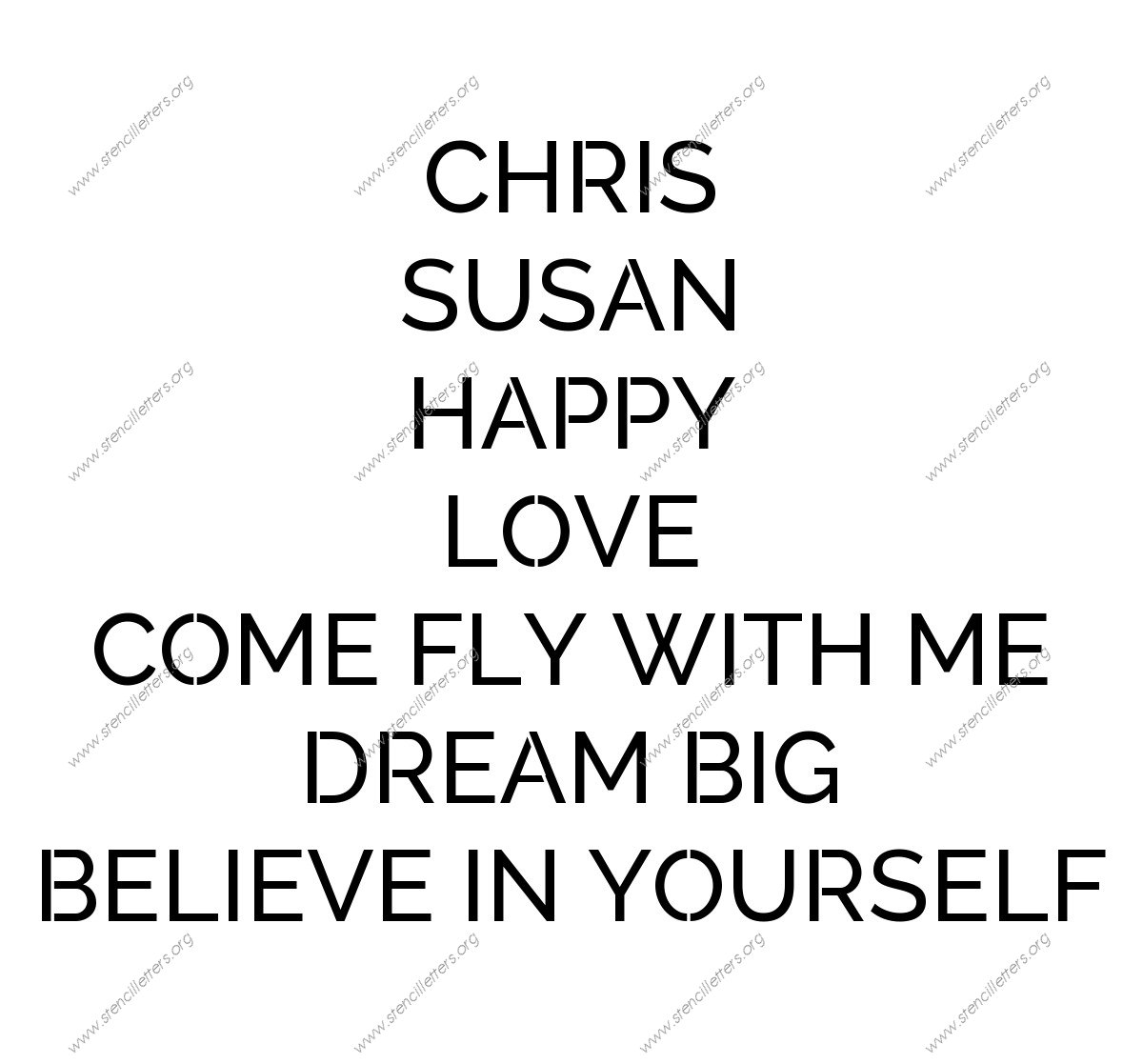 Smooth Elegant Sans Names, Words, Phrases samples