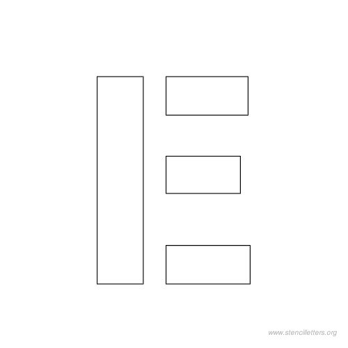 1 inch stencil letter e