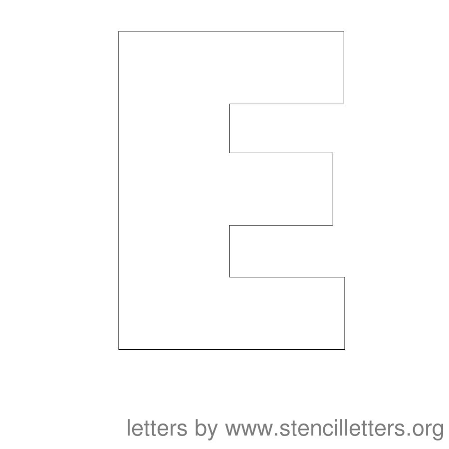 12 Inch Stencil Letter Uppercase E 12 Inch Stencil Letter Uppercase E