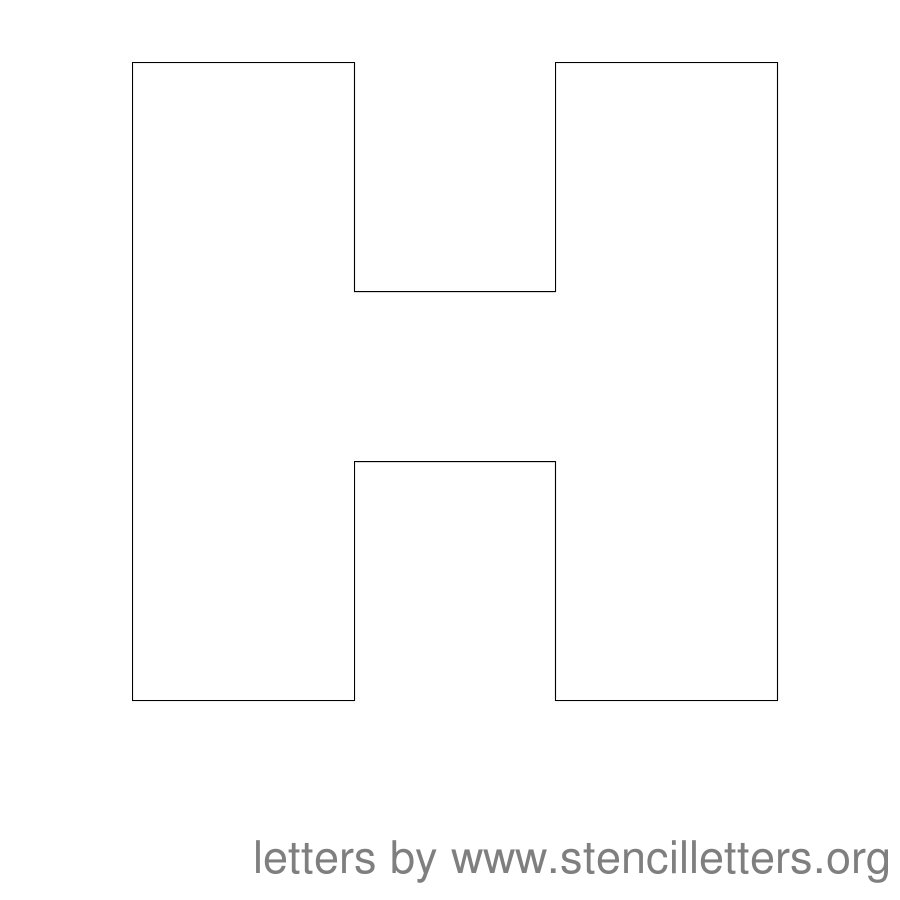 12 Inch Stencil Letter Uppercase H 12 Inch Stencil Letter Uppercase H