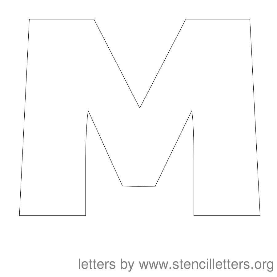 12 Inch Stencil Letter Uppercase M 12 Inch Stencil Letter Uppercase M