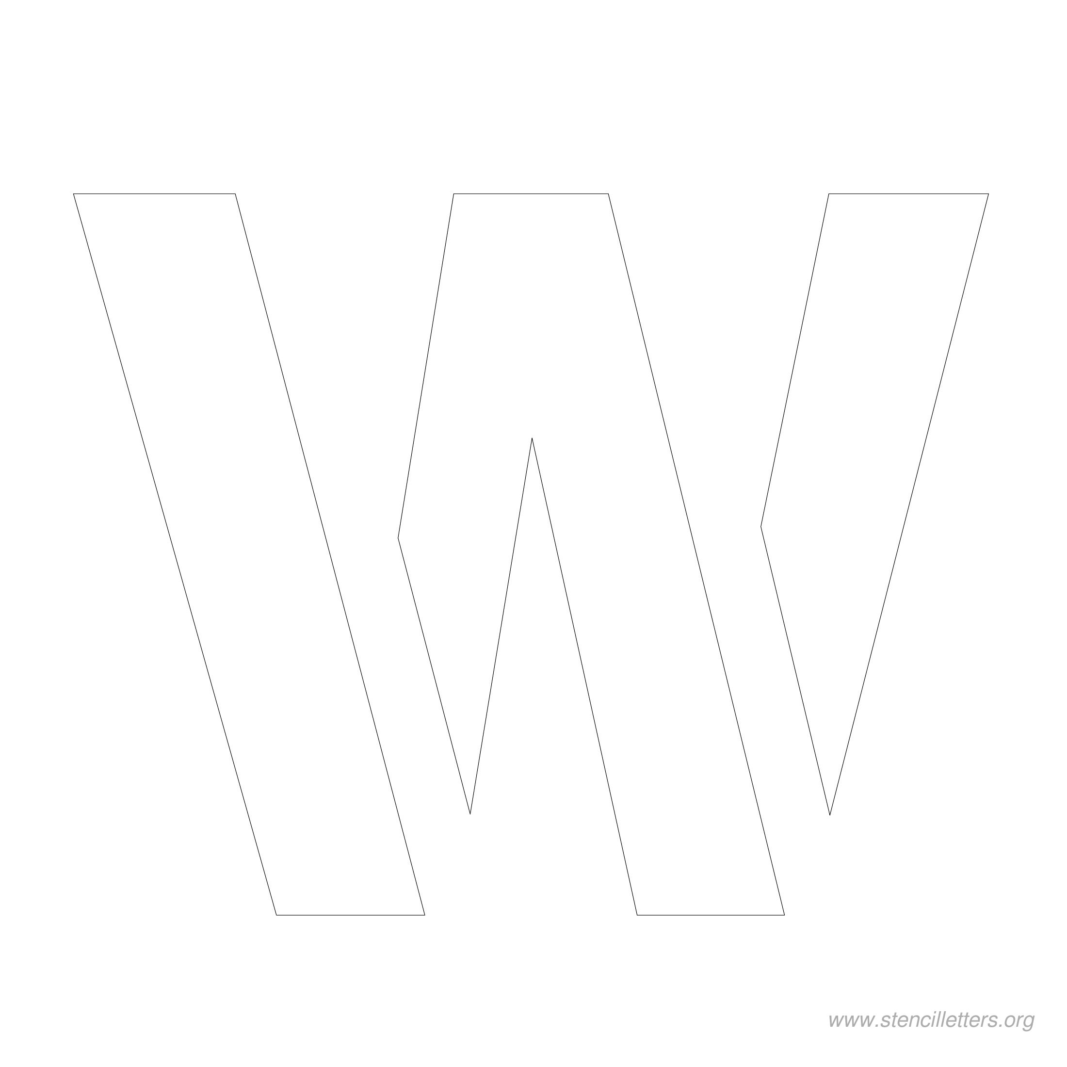 5 inch stencil letter w