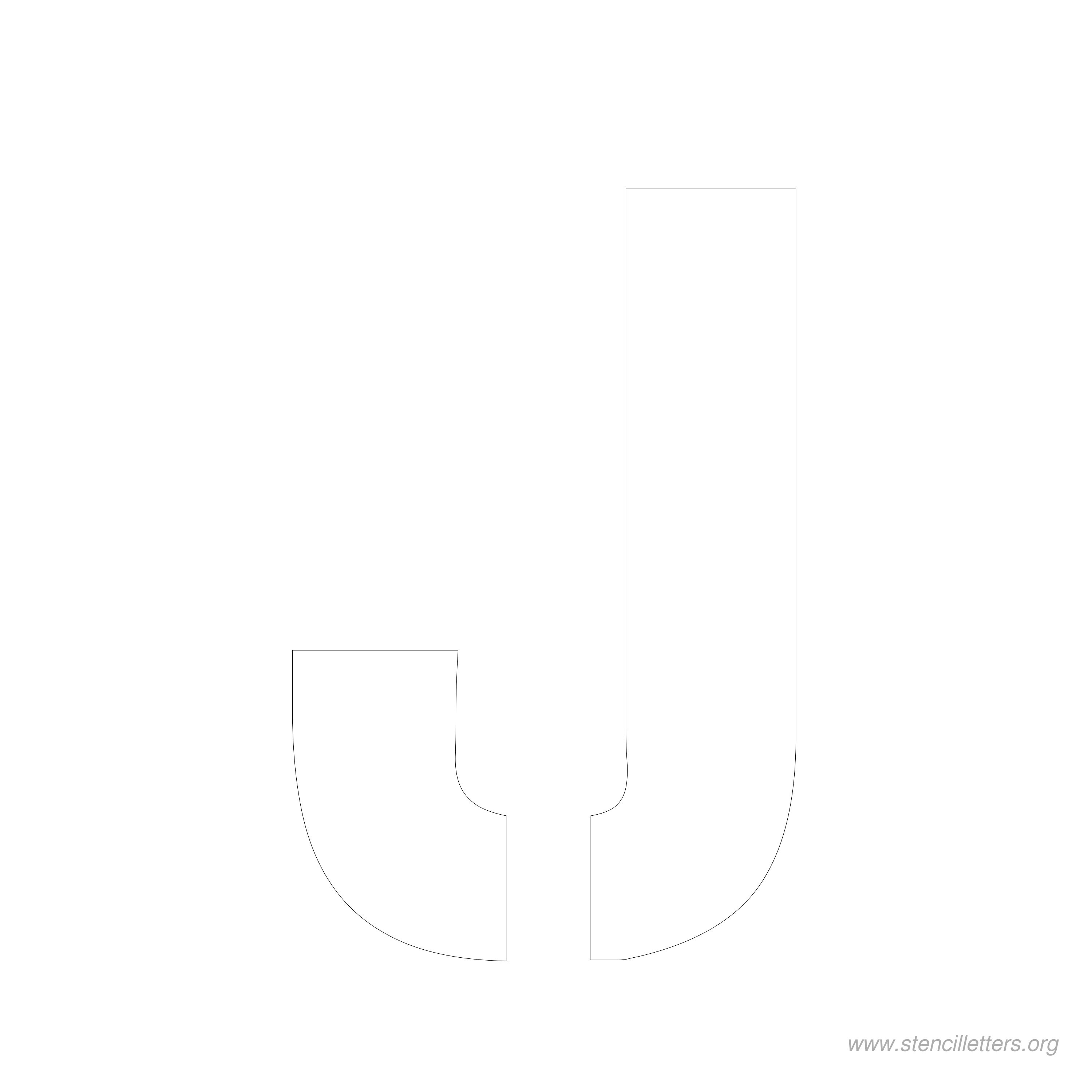 7 inch stencil letter j