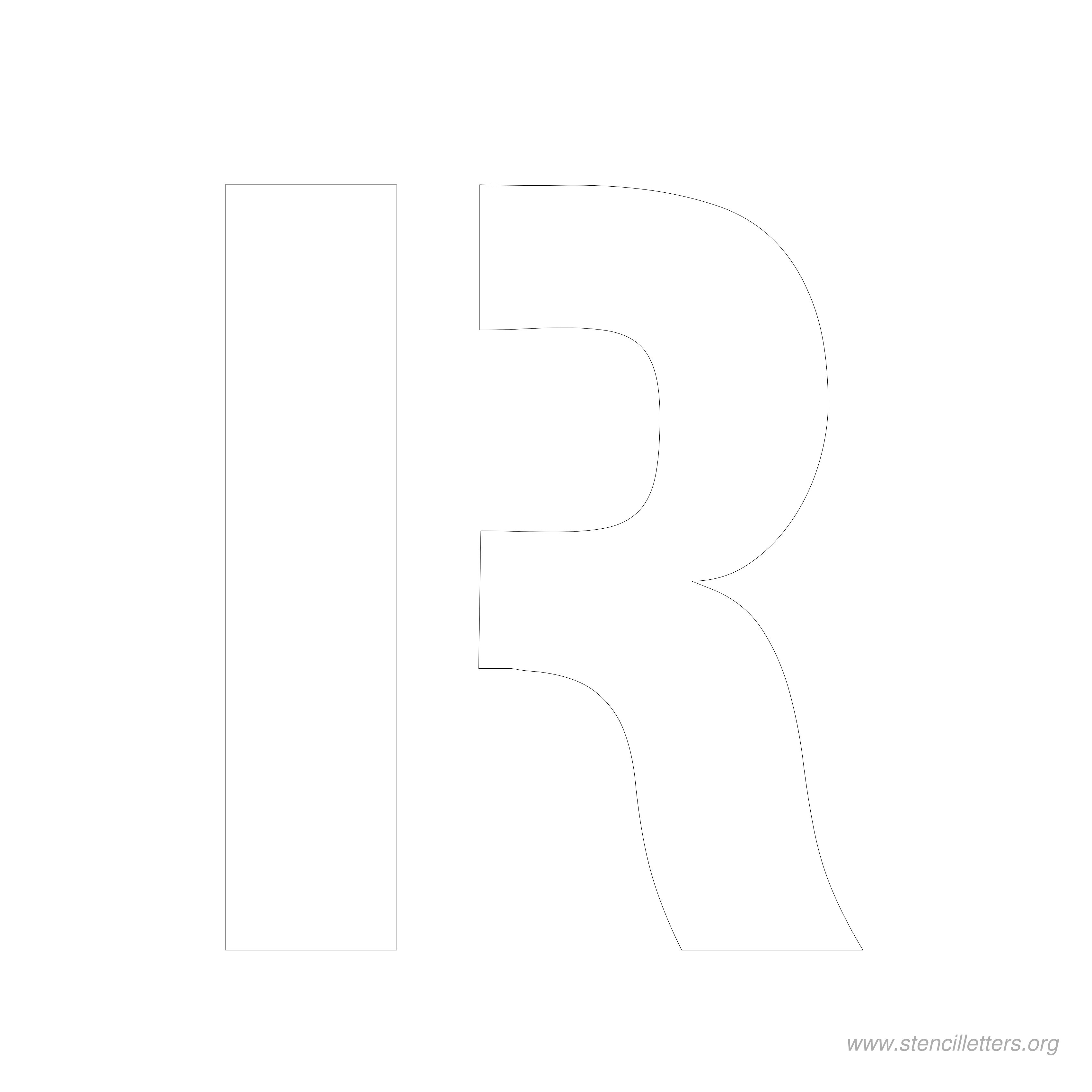 8 inch stencil letter r
