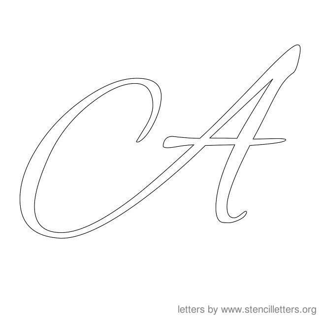 Cursive Letter Stencils A Cursive Letter Stencils A