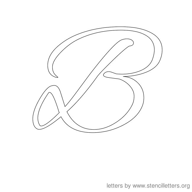 Cursive Letter Stencils B Cursive Letter Stencils B