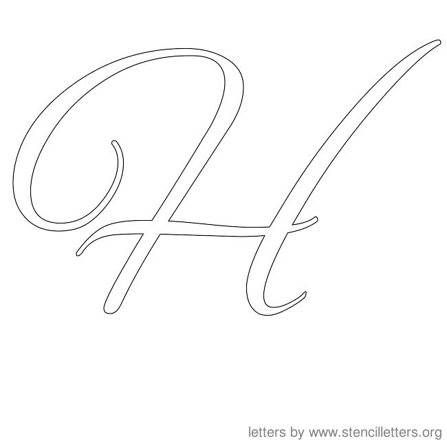Cursive Letter Stencils H Cursive Letter Stencils H