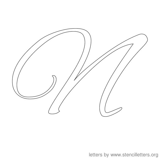 Cursive Letter Stencils N Cursive Letter Stencils N