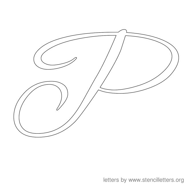 Cursive Letter Stencils P Cursive Letter Stencils P