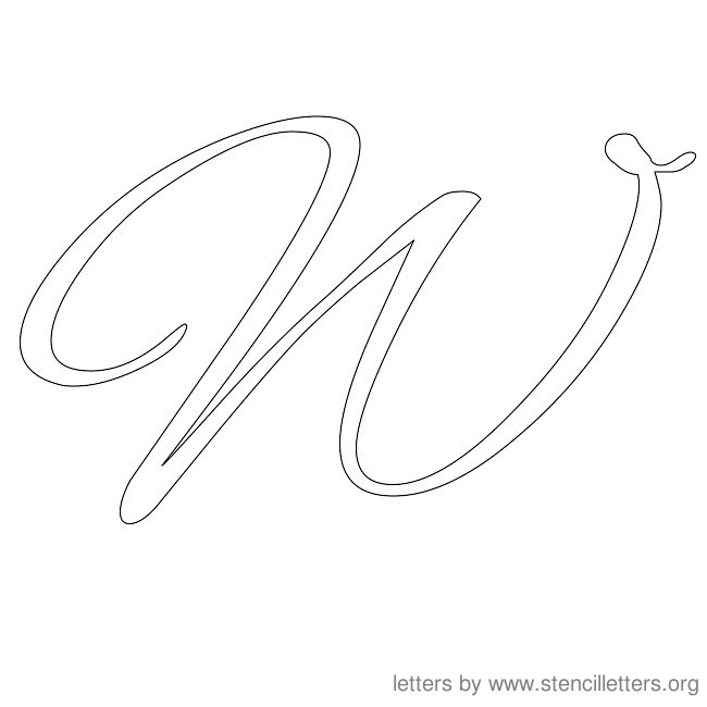 Cursive Letter Stencils W Cursive Letter Stencils W