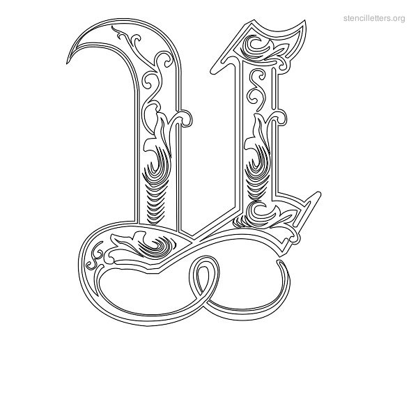 Stencil Letter Decorative U Stencil Letter Decorative U