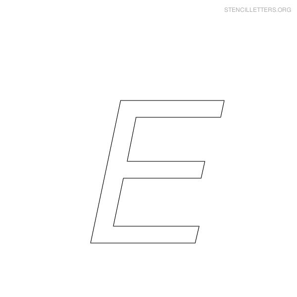 Stencil Letter Italic E Stencil Letter Italic E