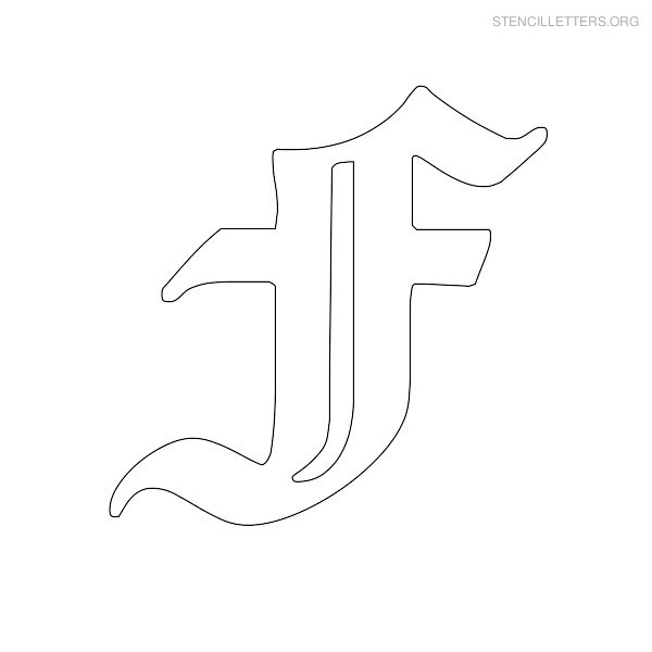 Stencil Letter Old English F Stencil Letter Old English F