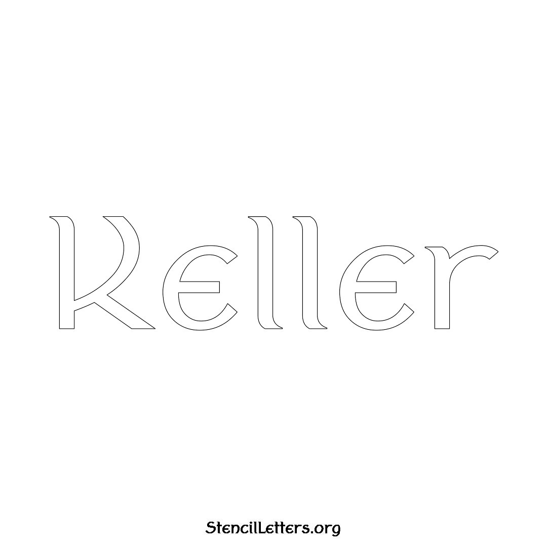 Keller name stencil in Ancient Lettering