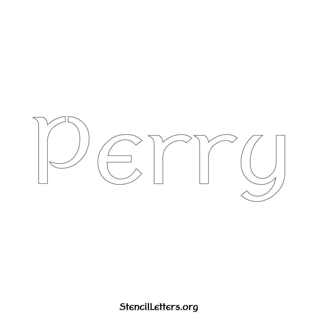 Perry name stencil in Ancient Lettering
