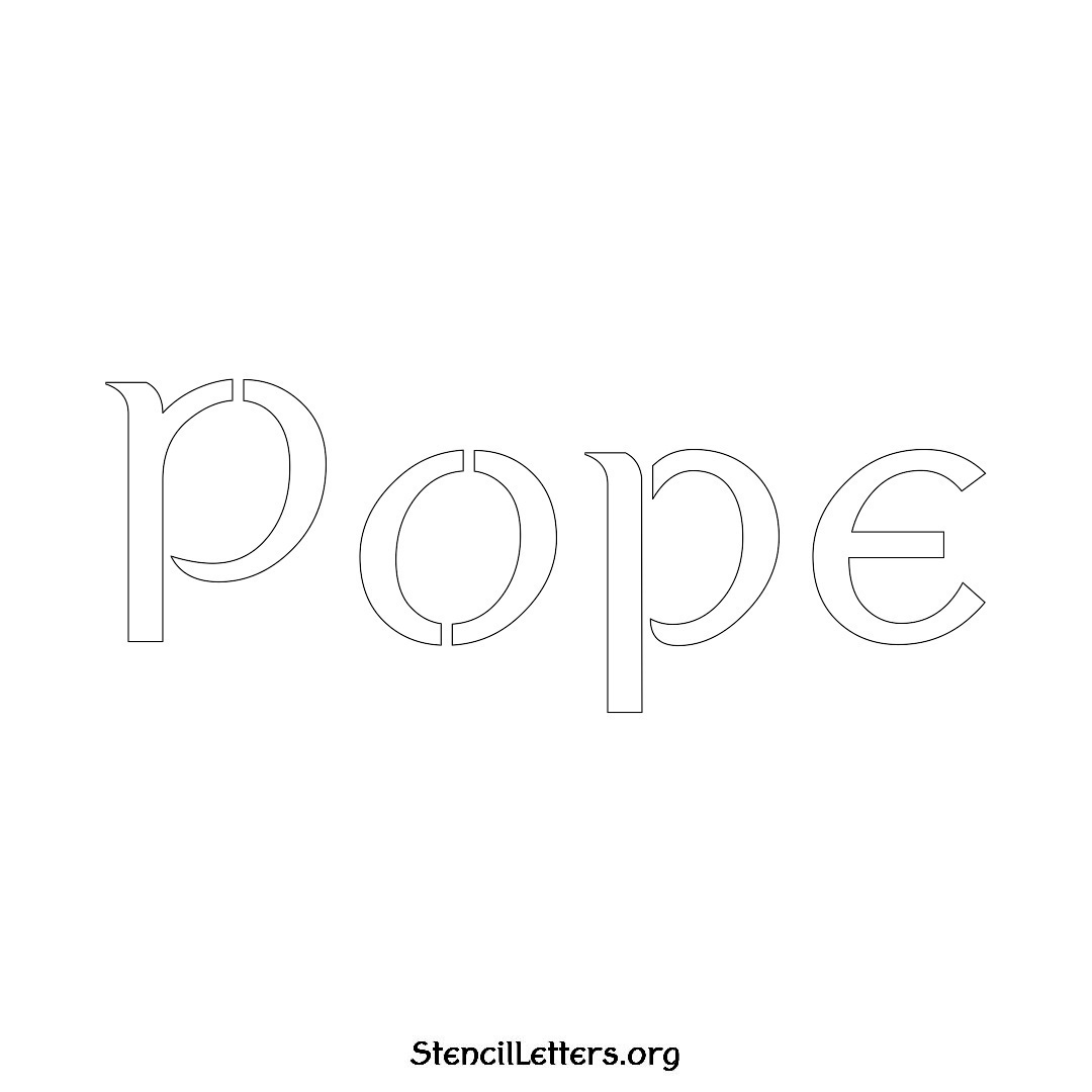 Pope name stencil in Ancient Lettering