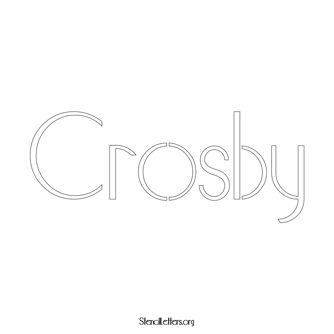 Crosby name stencil in Art Deco Lettering