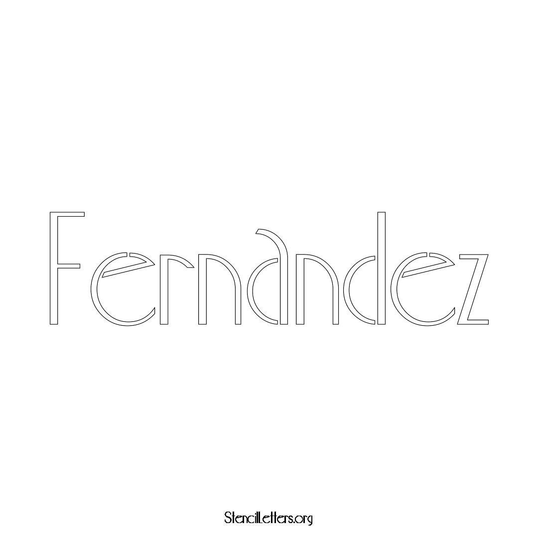 Fernandez name stencil in Art Deco Lettering