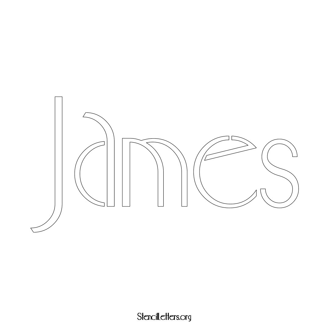 James name stencil in Art Deco Lettering