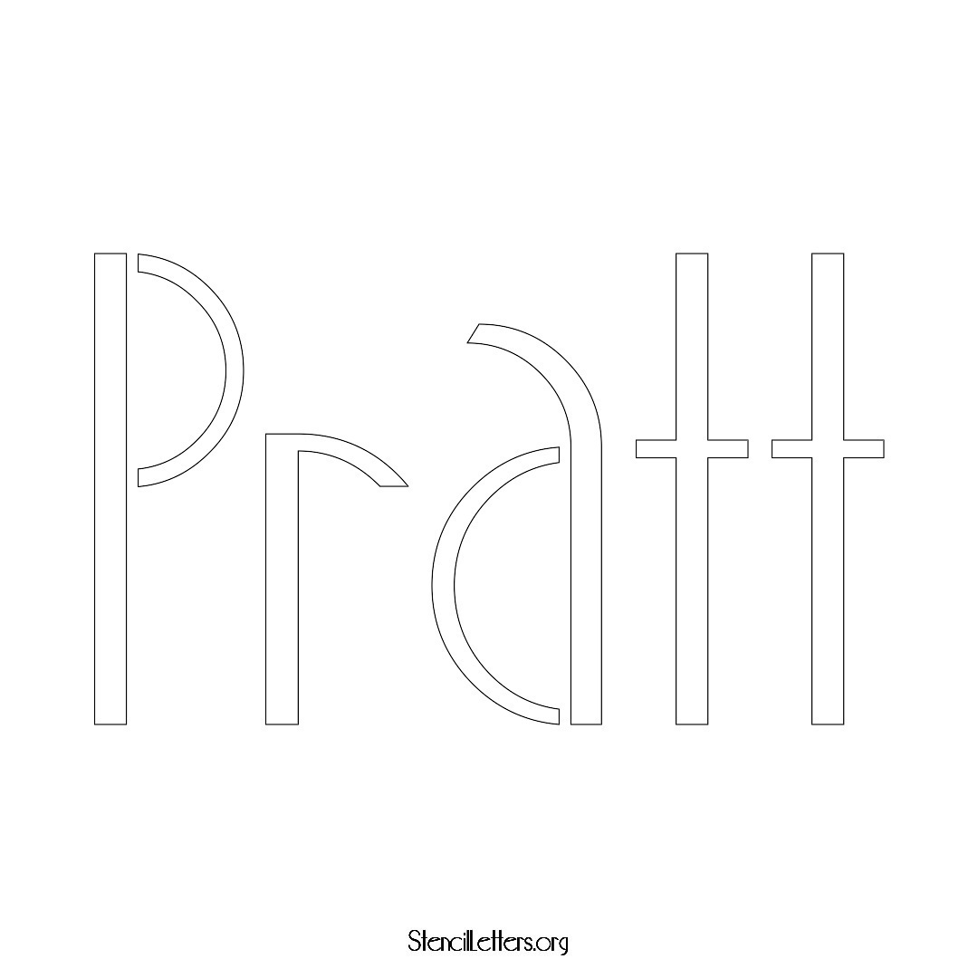 Pratt name stencil in Art Deco Lettering