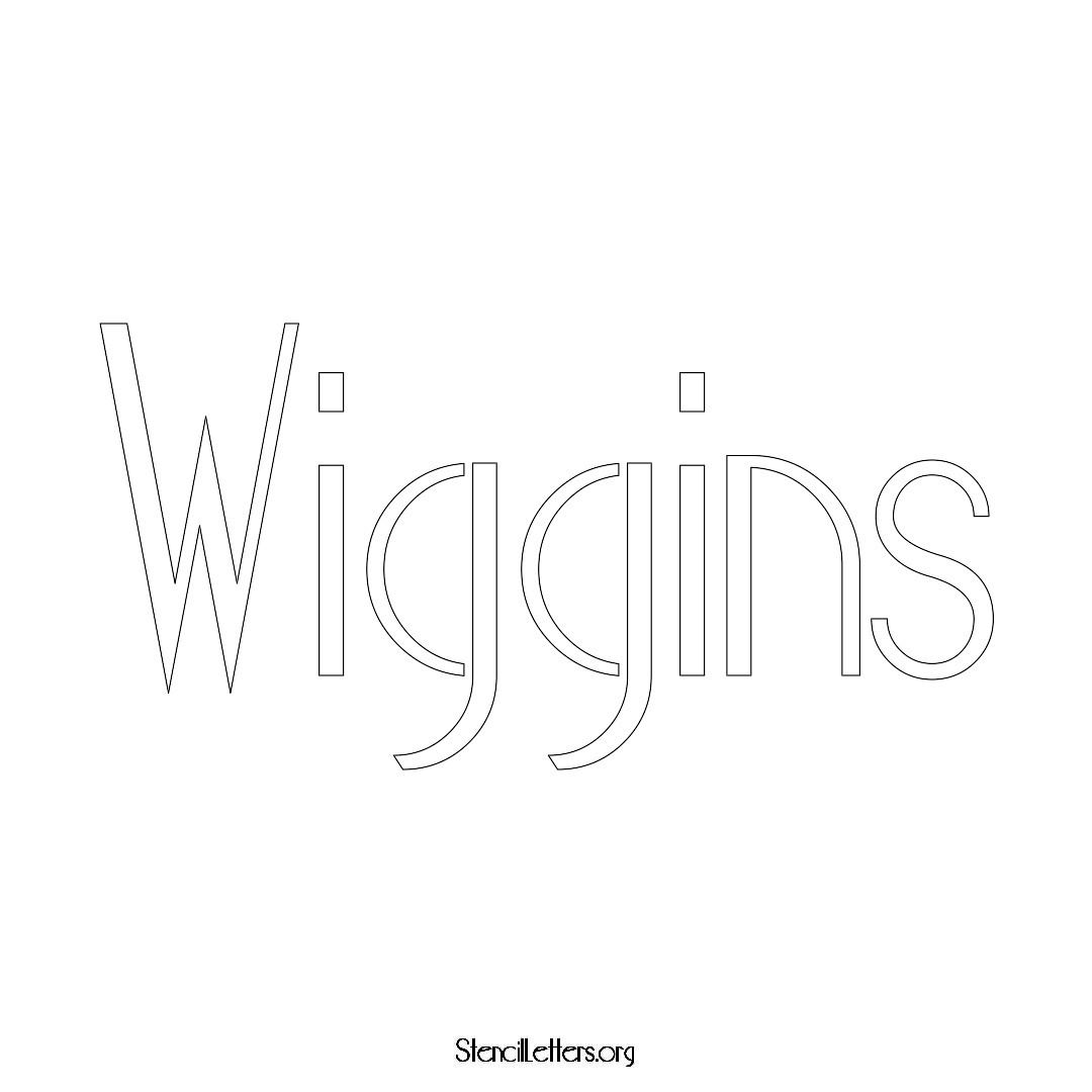 Wiggins name stencil in Art Deco Lettering