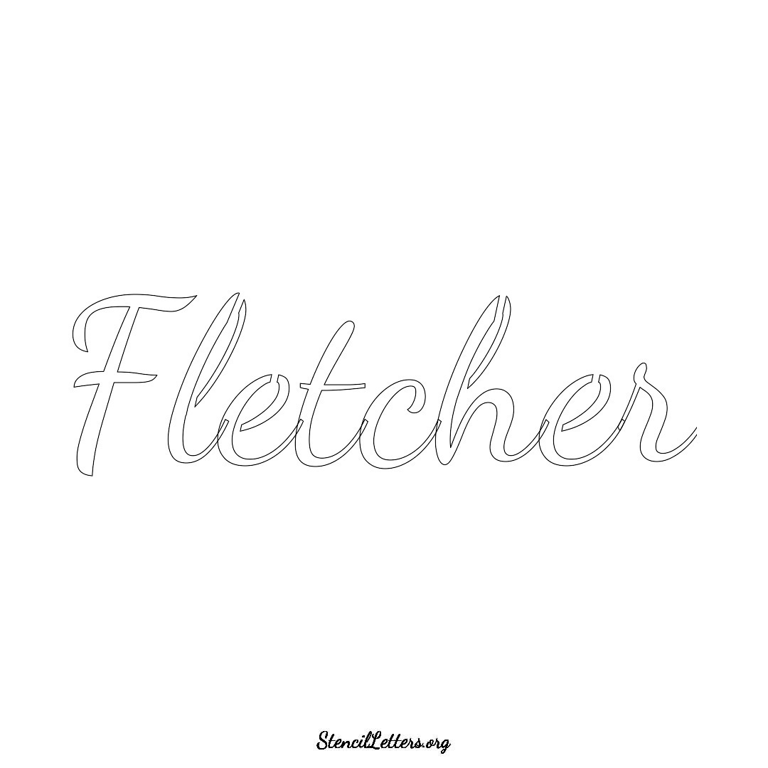 Fletcher name stencil in Cursive Script Lettering