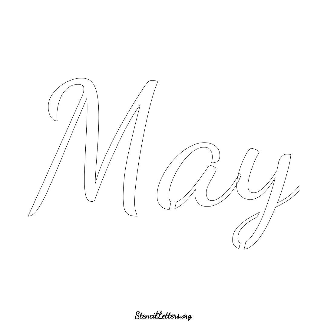 May name stencil in Cursive Script Lettering