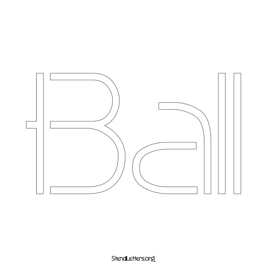 Ball name stencil in Simple Elegant Lettering