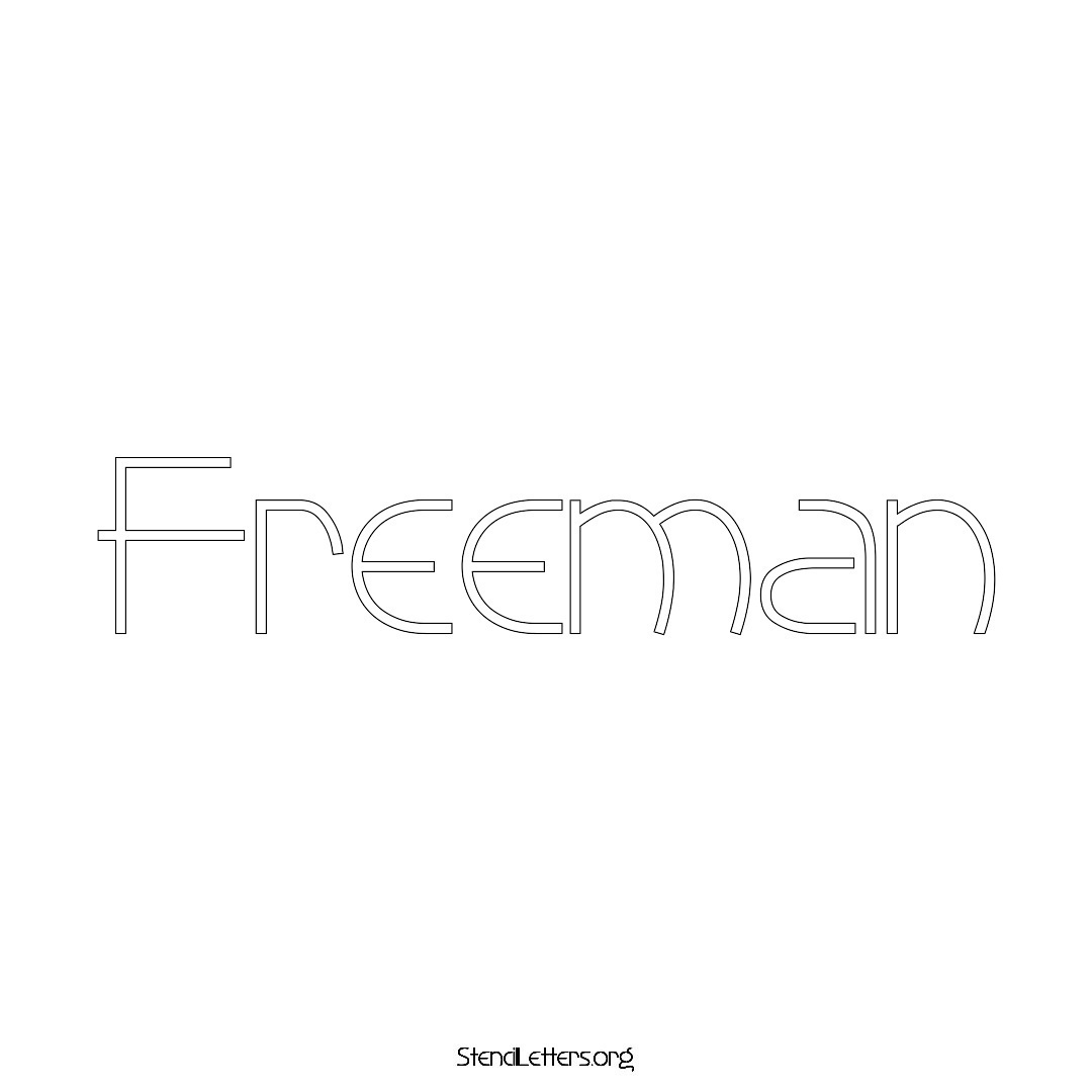 Freeman name stencil in Simple Elegant Lettering