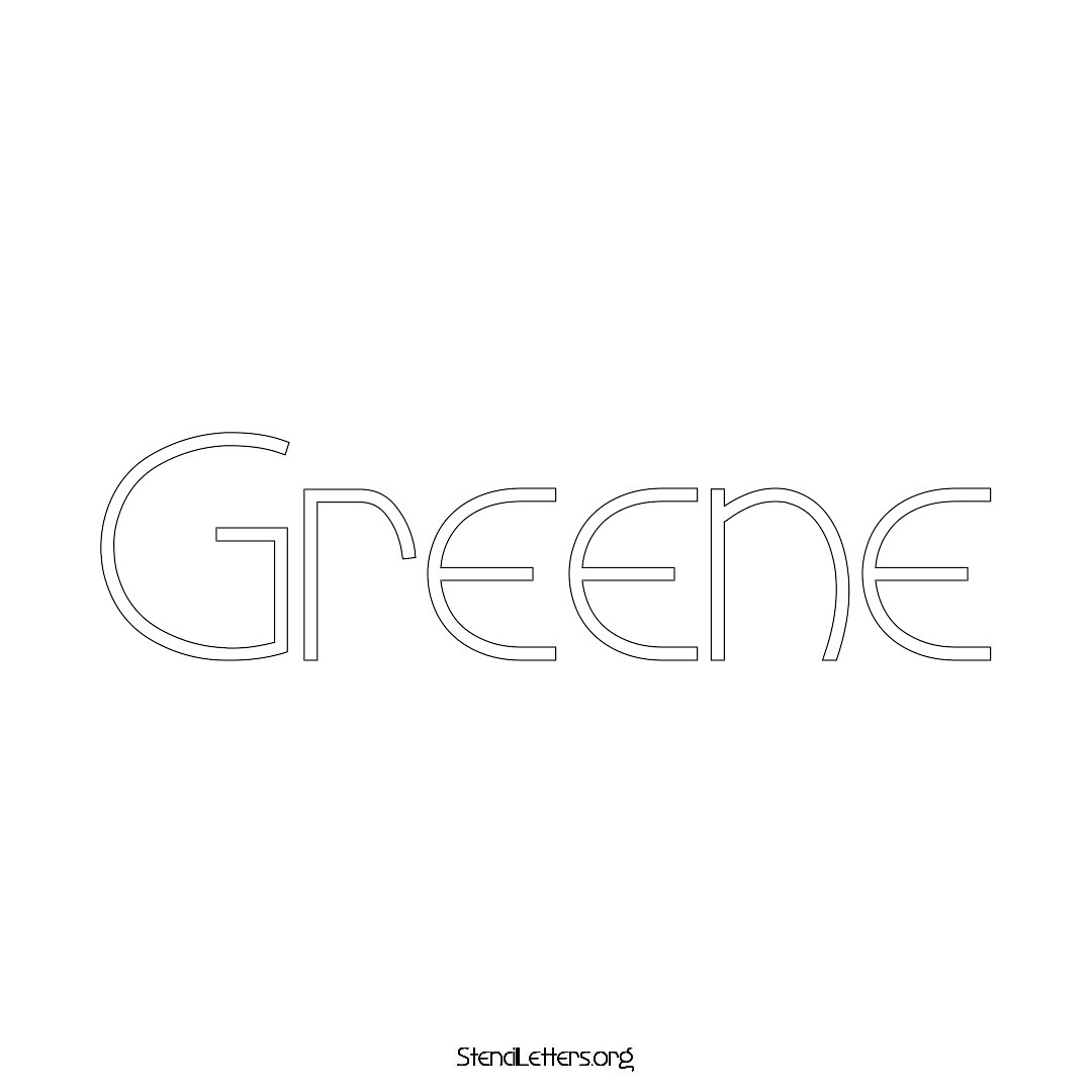 Greene name stencil in Simple Elegant Lettering