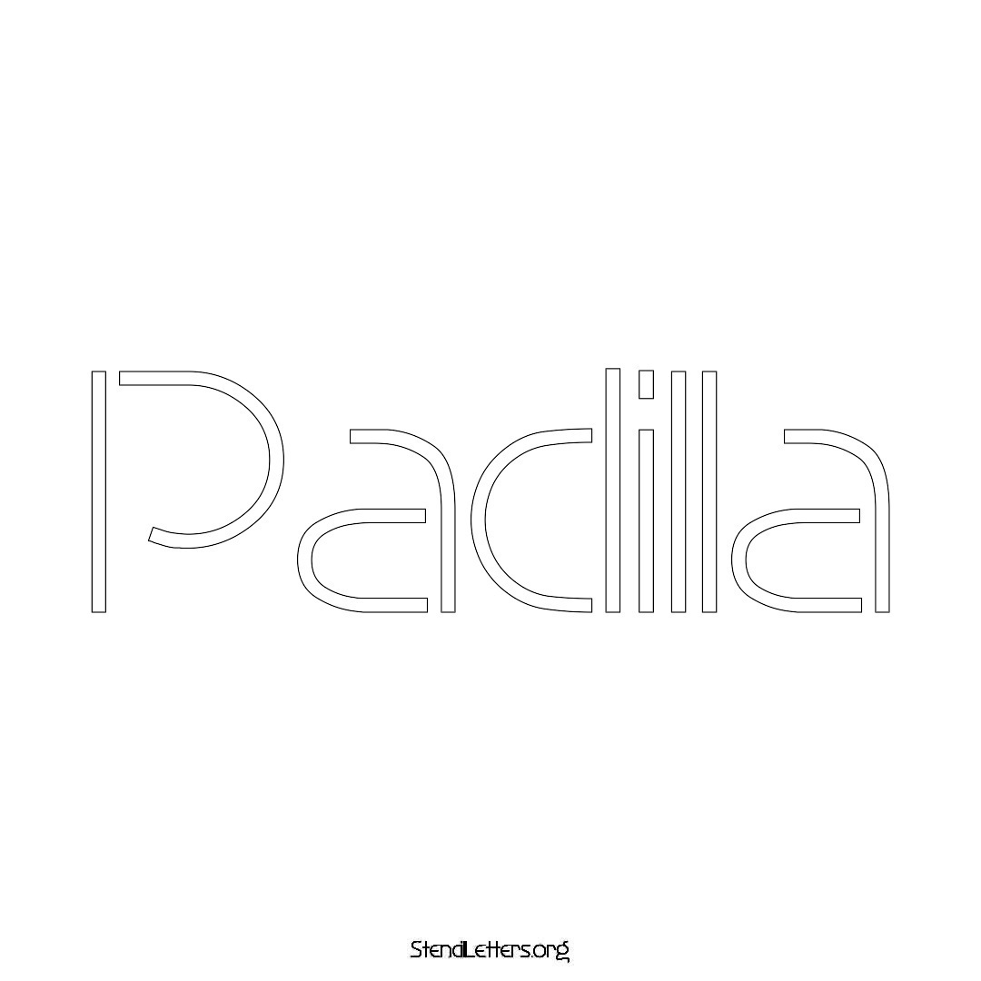 Padilla name stencil in Simple Elegant Lettering