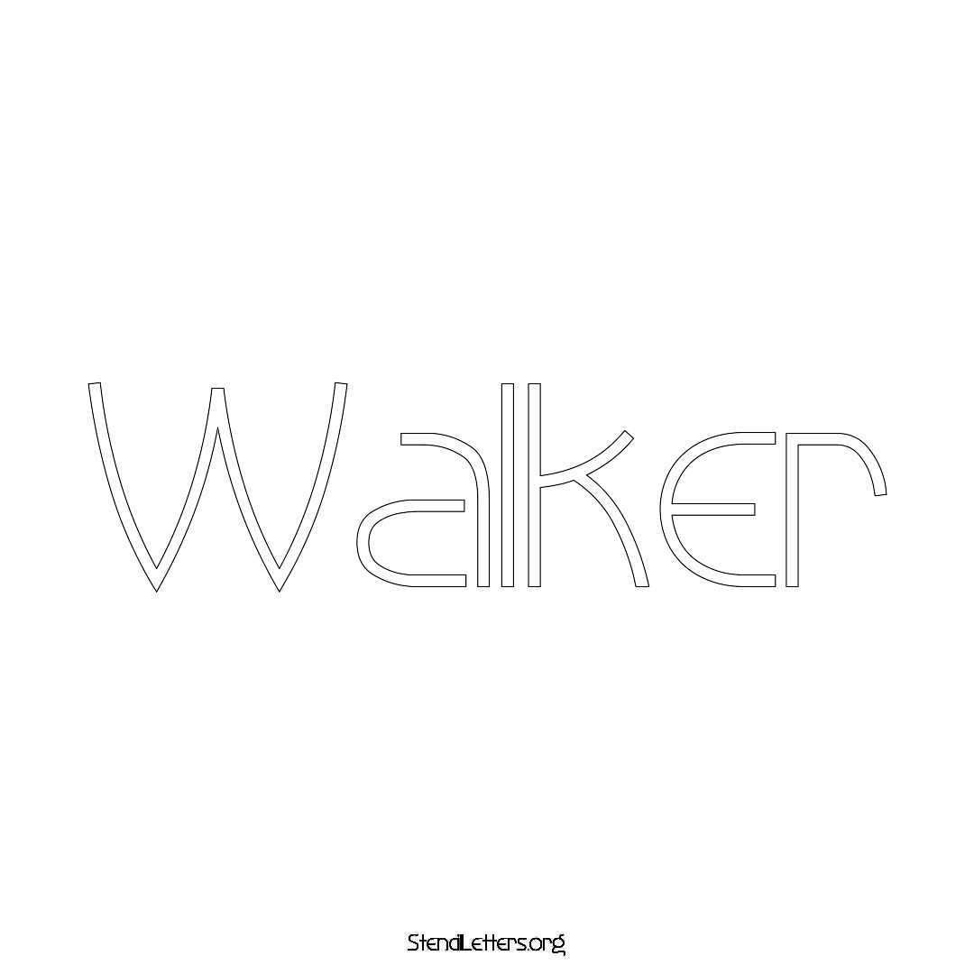 Walker name stencil in Simple Elegant Lettering