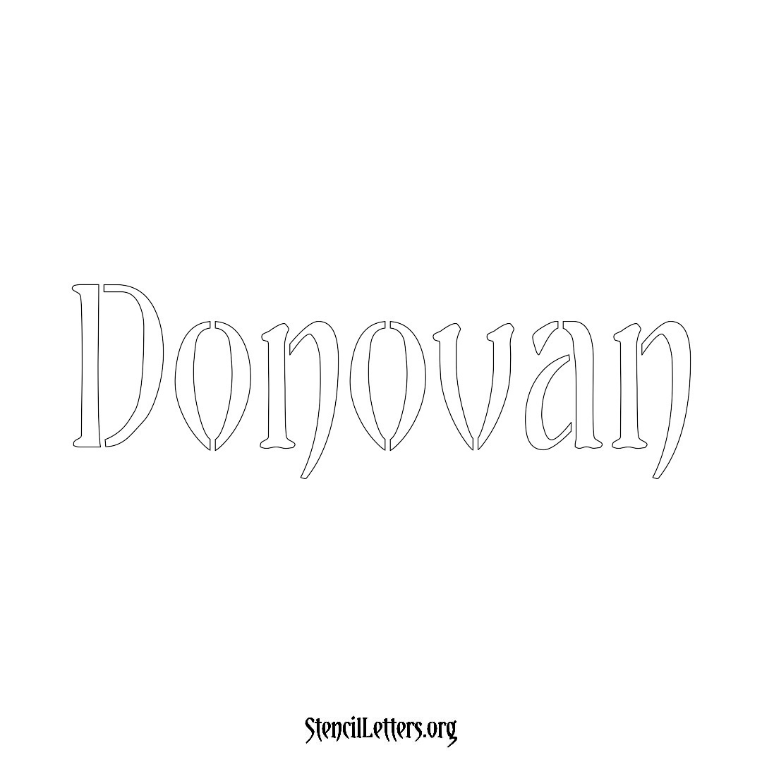 Donovan name stencil in Vintage Brush Lettering