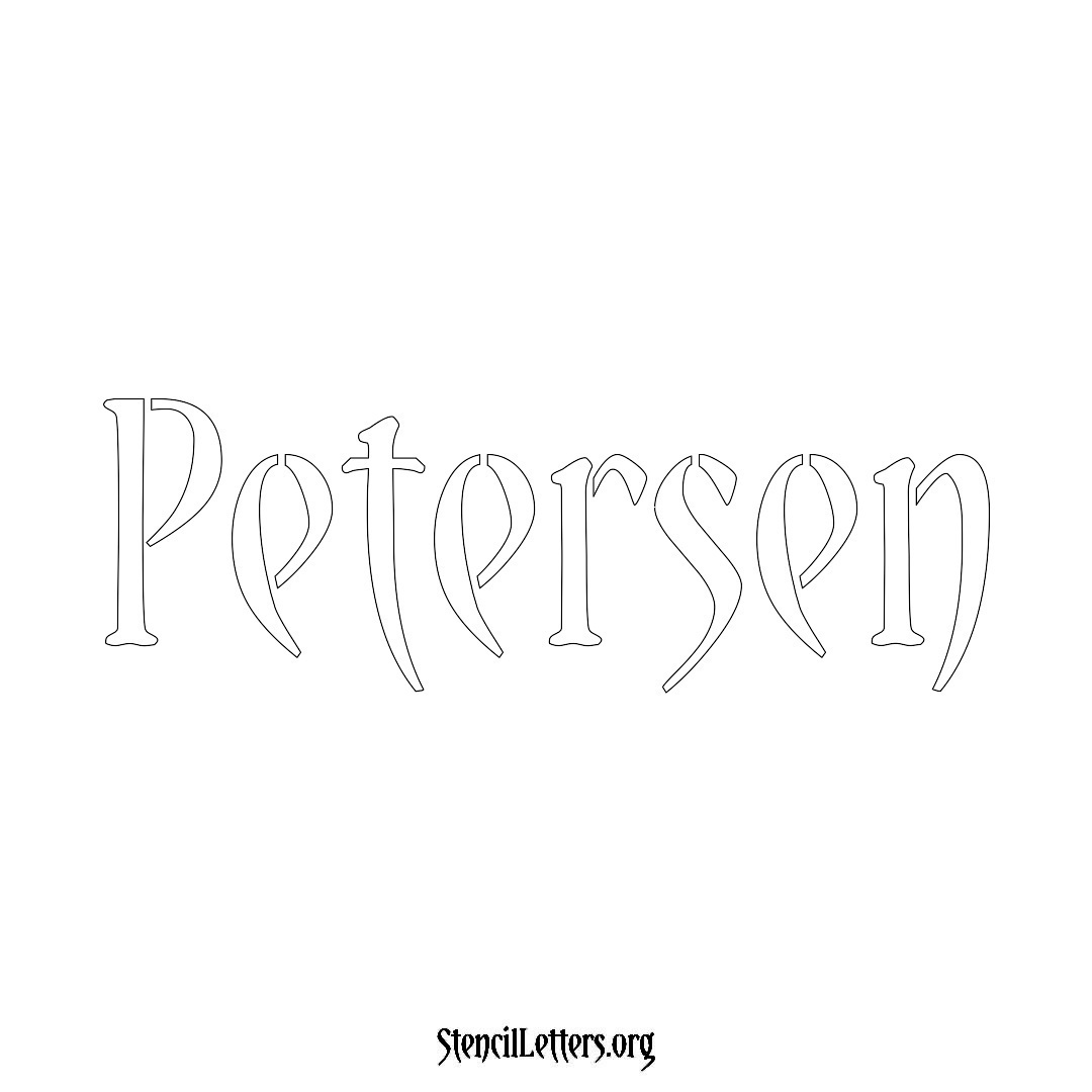 Petersen name stencil in Vintage Brush Lettering