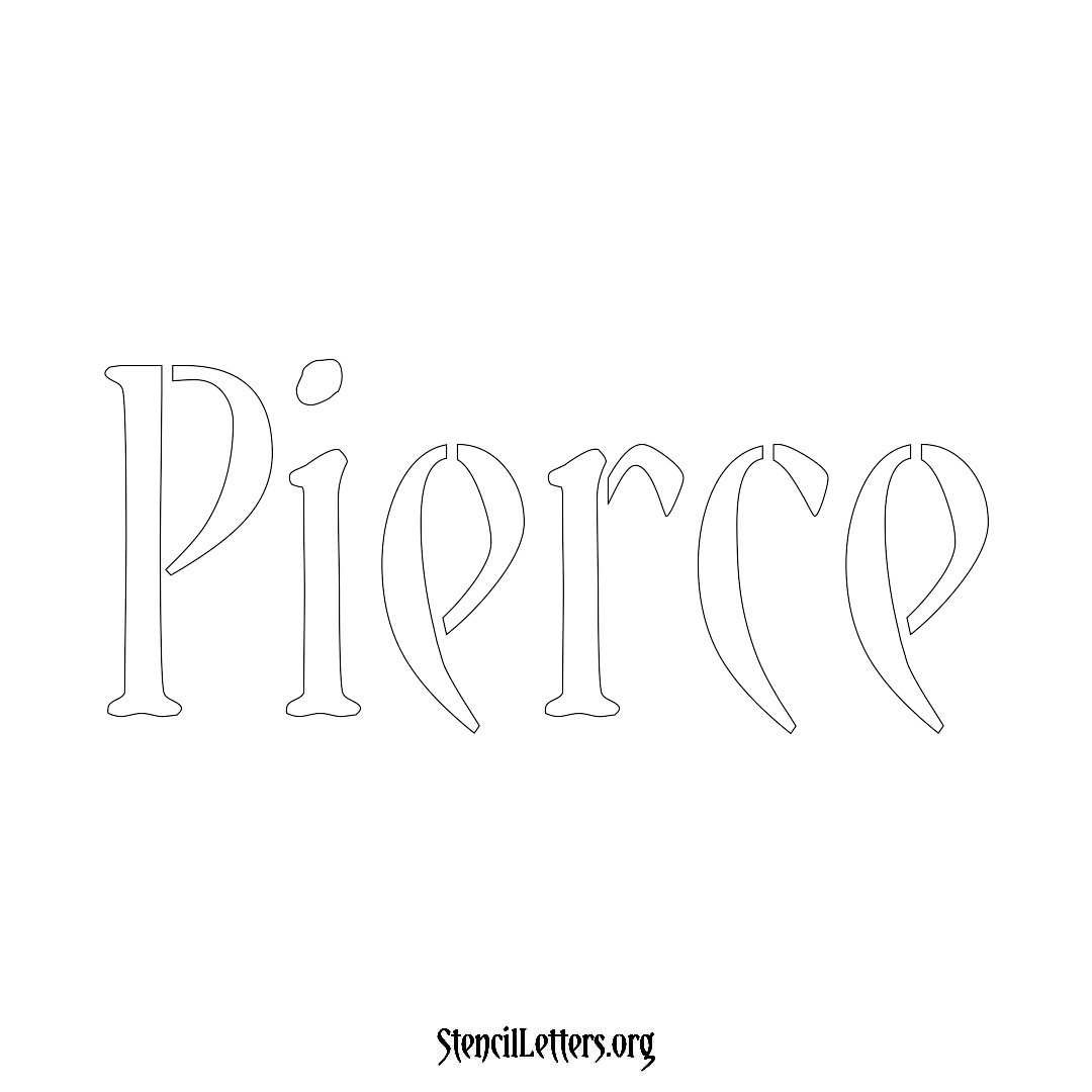 Pierce name stencil in Vintage Brush Lettering