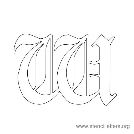 Gothic Stencil Letter W Gothic Stencil Letter W