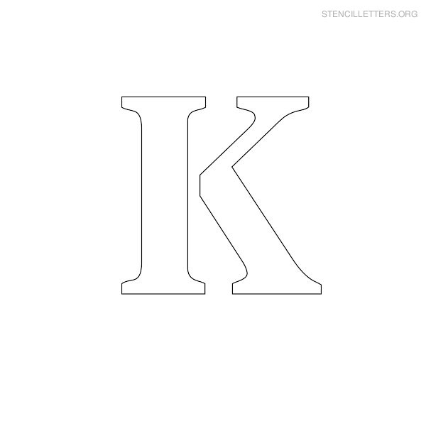 Stencil Letter Uppercase K