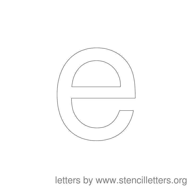 Lowercase Letter Stencil Large E Lowercase Letter Stencil Large E