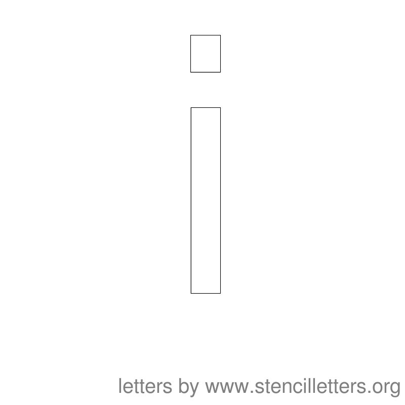 Lowercase Letter Stencil Large I Lowercase Letter Stencil Large I