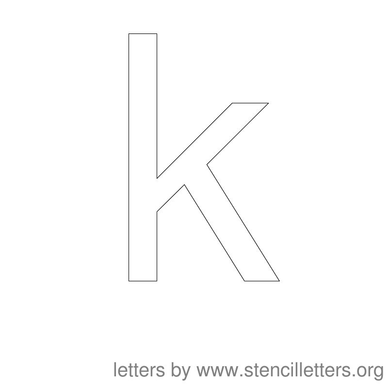 Lowercase Letter Stencil Large K Lowercase Letter Stencil Large K