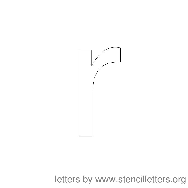Lowercase Letter Stencil Large R Lowercase Letter Stencil Large R