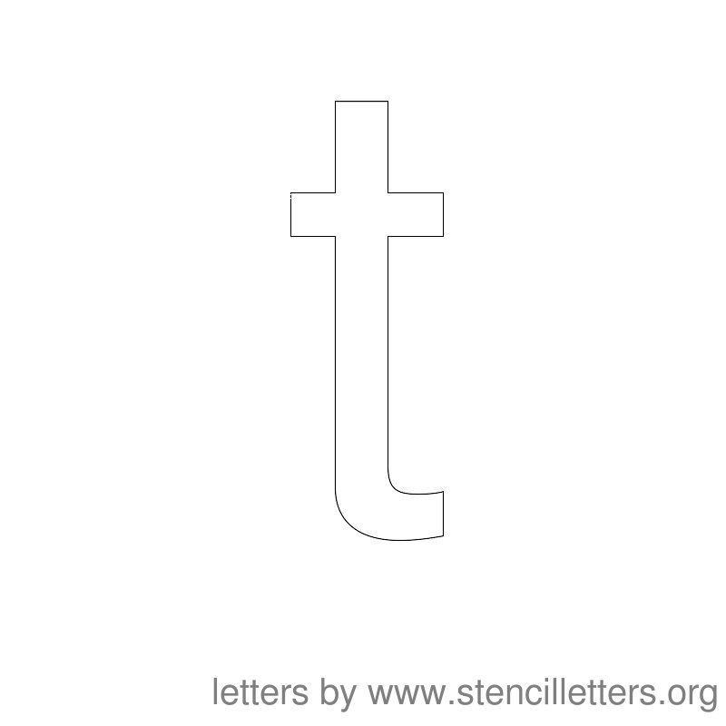 Lowercase Letter Stencil Large T Lowercase Letter Stencil Large T