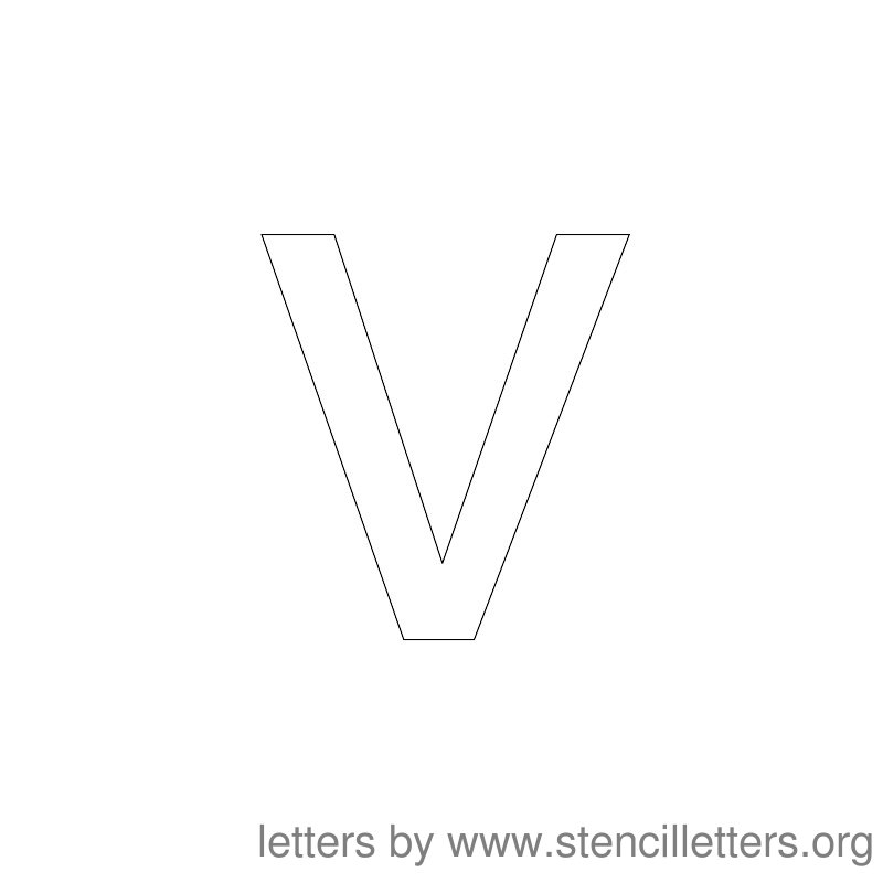 Lowercase Letter Stencil Large V Lowercase Letter Stencil Large V