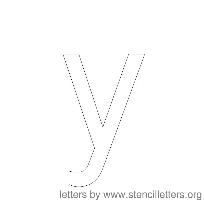 Lowercase Letter Stencil Large Y Lowercase Letter Stencil Large Y