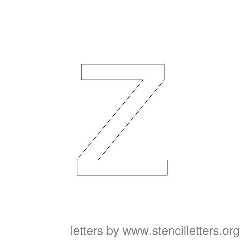 Lowercase Letter Stencil Large Z Lowercase Letter Stencil Large Z