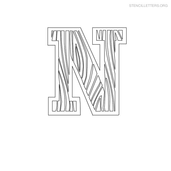 Stencil Letter Wooden N