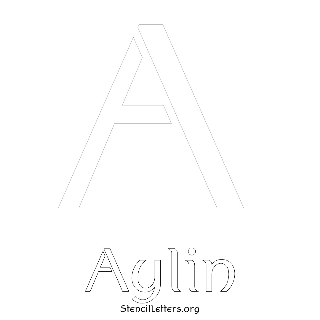 Aylin printable name initial stencil in Ancient Lettering