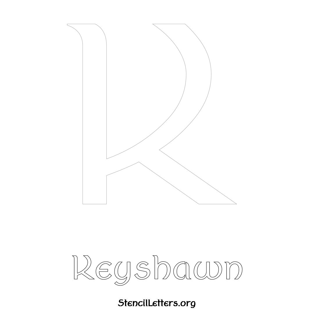 Keyshawn printable name initial stencil in Ancient Lettering